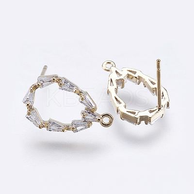 Brass Stud Earring Findings LS-X-KK-I617-31G-NR-1