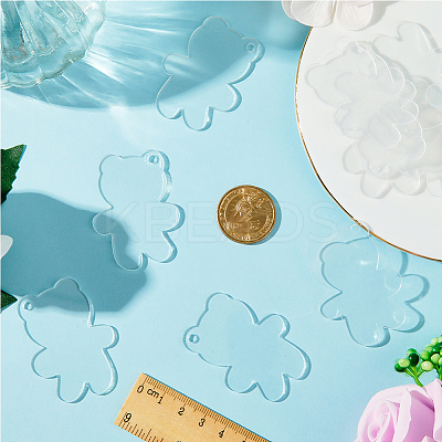 50Pcs Transparent Acrylic Disc Pendants ZXFQ-SC0001-02A-1