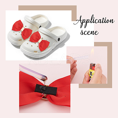2 Sets 2 Colors Polyester Bowknot Shoe Decoration FIND-PH0010-25-1