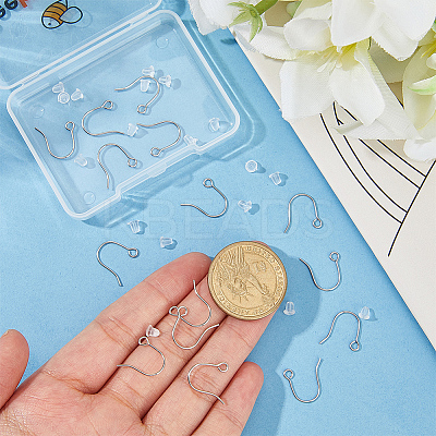 20Pcs 316 Surgical Stainless Steel Earring Hooks STAS-BBC0008-55P-1