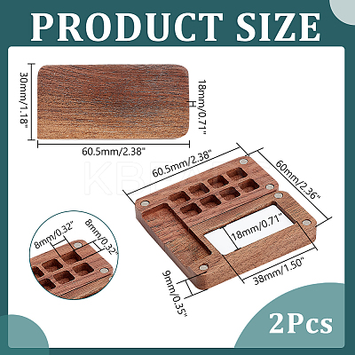 Black Walnut Wood Watercolor Paints Palette Box AJEW-WH0504-02-1