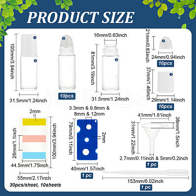 Transparent Glass Roller Ball Bottles AJEW-BC0007-34-1
