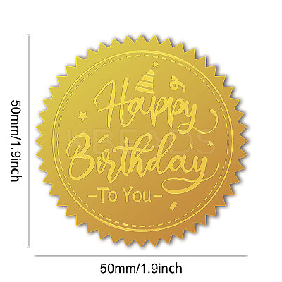 Plastic Self Adhesive Gold Foil Embossed Stickers DIY-WH0211-375-1