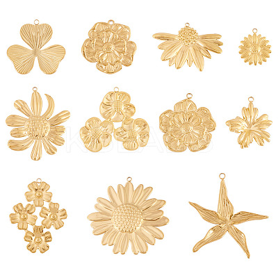 11Pcs 11 Styles 304 Stainless Steel Pendants STAS-TA0003-22-1
