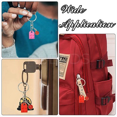 DIY Flat Round with Letter A~Z Alloy Enamel Pendant Keychain Making Kits DIY-CJ0002-77-1