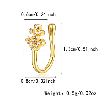 925 Sterling Silver Pave Clear Cubic Zirconia Nose Rings IM7825-15-1