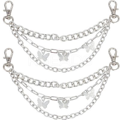 Alloy Shoe 3-Strand Curb Chain AJEW-WH0258-700-1