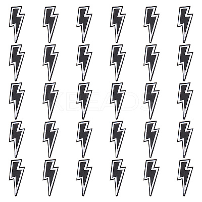 30Pcs Lightning Bolt Polyester Computerized Embroidery Iron on Patches PATC-HY0001-64-1