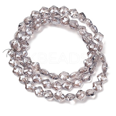 Electroplate Transparent Glass Beads Strands GL-CBA7A17-02A-11-1