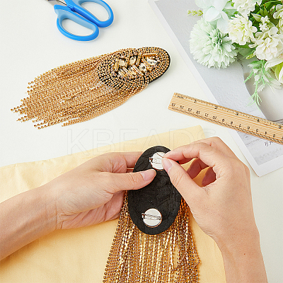 2Pcs Detachable Iron Tassel Epaulettes FIND-FH0005-44G-1