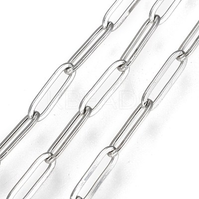 Tarnish Resistant 304 Stainless Steel Paperclip Chains CHS-F010-01F-P-1