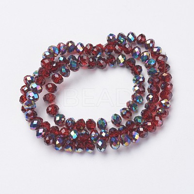 Electroplate Transparent Glass Beads Strands EGLA-A034-T6mm-Q06-1