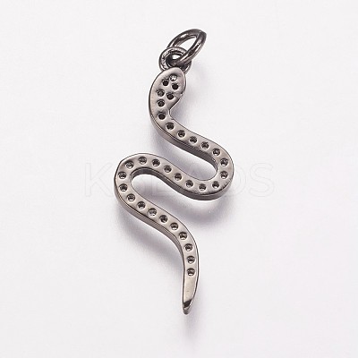Brass Cubic Zirconia Pendants KK-P134-27-1