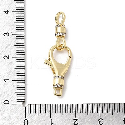 Brass Micro Pave Clear Cubic Zirconia Lobster Claw Clasps KK-Z137-17G-1