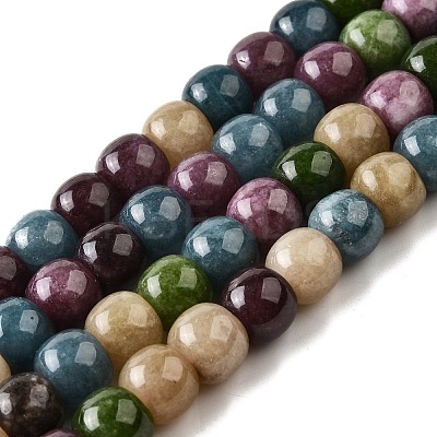 Natural Dyed White Jade Beads Strands G-U023-B03-02-1