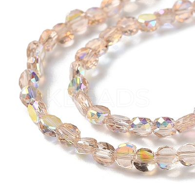 Transparent Electroplate Glass Beads Strands GLAA-Q099-A01-02-1