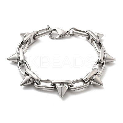 304 Stainless Steel Oval Link Chain Bracelets BJEW-A033-01P-1