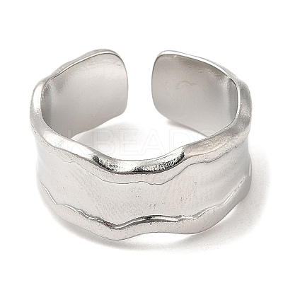 Non-Tarnish 304 Stainless Steel Open Cuff Rings RJEW-K245-63P-1
