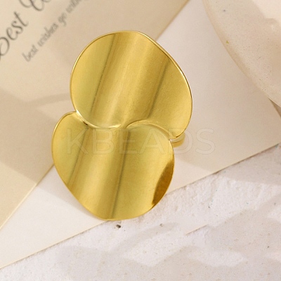 Adjustable 304 Stainless Steel Cuff Rings for Women LS-RJEW-V004-05G-1