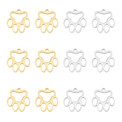 12Pcs 2 Colors 304 Stainless Steel Charms STAS-UN0057-80-1