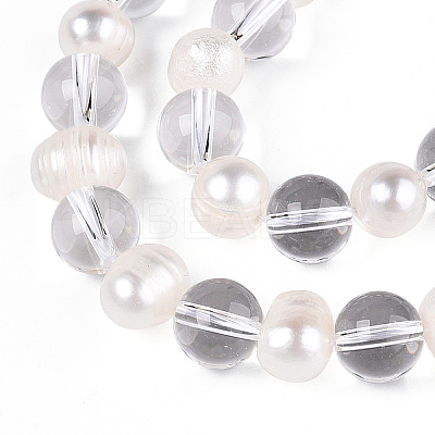 Transparent Glass Beads Strands PEAR-N019-06-1