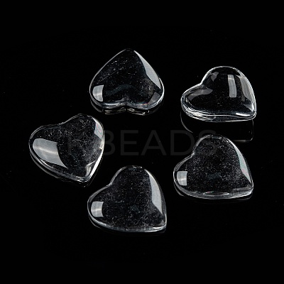 Transparent Glass Heart Cabochons GGLA-R021-20mm-1