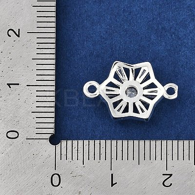 Brass Clear Cubic Zirconia Connector Charms KK-I719-02S-1