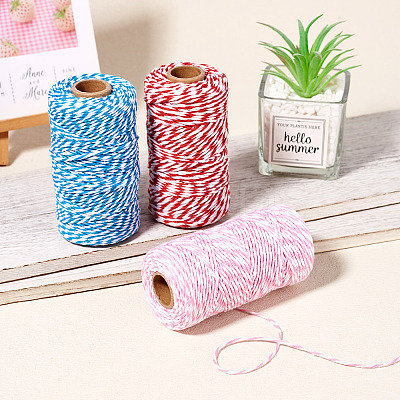 3 Rolls 3 Colors Two Tone Cotton String Threads OCOR-TA0002-24-1