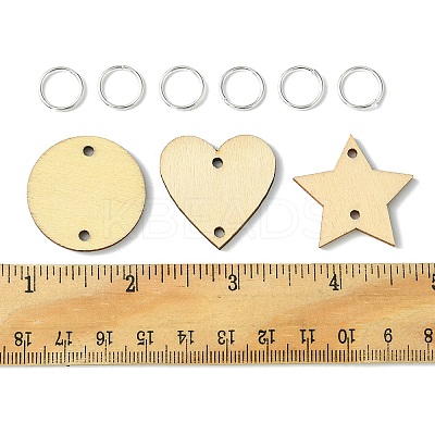 50Pcs Undyed Wood Connector Charms WOOD-FS0001-12A-1
