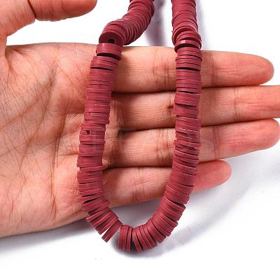 Flat Round Handmade Polymer Clay Beads CLAY-R067-10mm-29-1