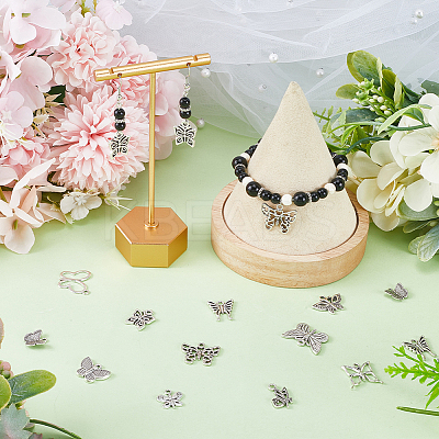84pcs 14 styles Tibetan Style Alloy Butterfly Pendants FIND-SC0007-11-1