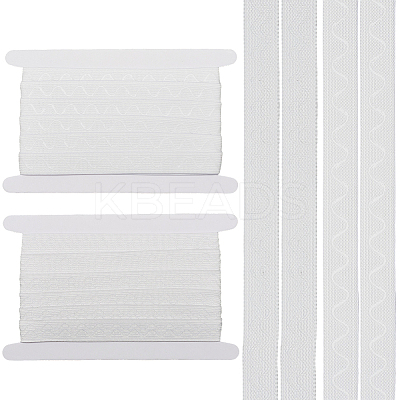 2 Styles Flat Non-slip Transparent Silicone Polyester Elastic Bands SRIB-GF0001-49B-1