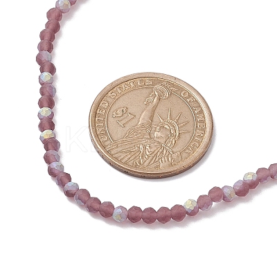304 Stainless Steel with Glass Round Beaded Necklaces for Women NJEW-JN04684-1
