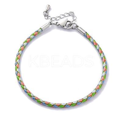 Polyester Cord Braided Bracelet Makings MAK-Z003-01P-16-1