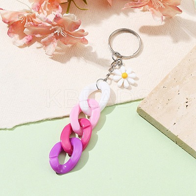 Acrylic Curb Chain Keychain KEYC-JKC00633-01-1