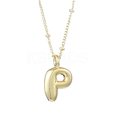 1Pc Initial Letter Brass Pendant Necklaces NJEW-YW0001-24P-1