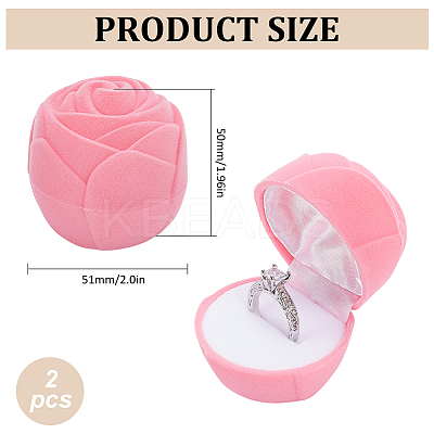 Rose Velvet Jewelry Boxes CON-WH0092-63A-1