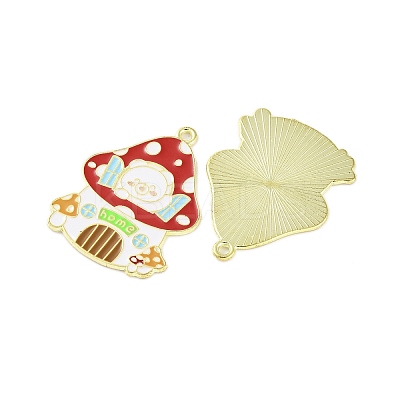 Golden Plated Alloy Enamel Pendants ENAM-Z017-09G-01-1