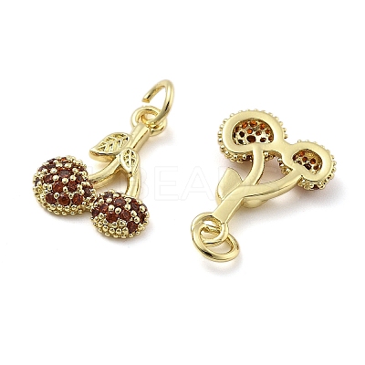 Brass Micro Pave Cubic Zirconia Pendants KK-U060-25G-1