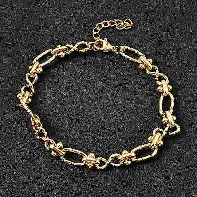 304 Stainless Steel Oval & Infinity Link Chain Bracelets for Women BJEW-K226-14C-G-1