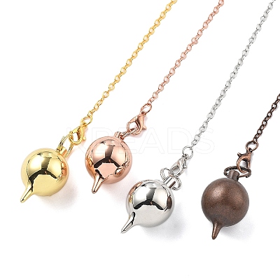 Brass Dowsing Pendulum Big Pointed Round Pendants KK-H491-03-1