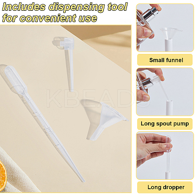 80Pcs Empty Portable Plastic Spray Perfume Bottle with 2Pcs Plastic Pump with 2Pcs Mini Transparent Plastic Funnel Hopper with 6Pcs Disposable Plastic Droppe AJEW-BC0007-50C-1