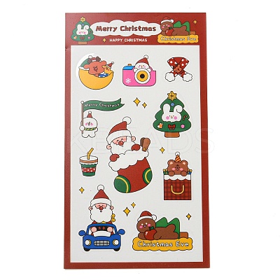 Christmas Theme PET Plastic Stickers AJEW-Q151-01F-1