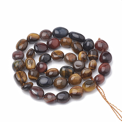 Natural Tiger Eye Beads Strands X-G-S331-8x10-025-1