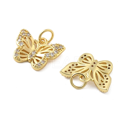 Brass Micro Pave Cubic Zirconia Pendants KK-C092-22A-G-1