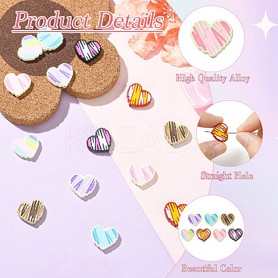 14Pcs 7 Colors Alloy Enamel Beads ENAM-CJ0007-15-1