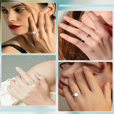 4Pcs 4 Styles 201 Stainless Steel Cuff Pad Ring Settings FIND-LP0001-08-1
