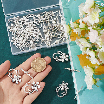 40Pcs Tibetan Style Alloy Toggle Clasps FIND-SP0001-57-1