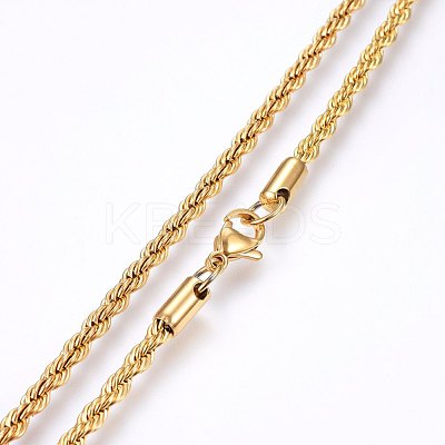 304 Stainless Steel Rope Chain Necklaces X-NJEW-F226-03G-01-1