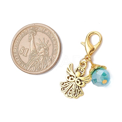 Tibetan Style Alloy Angel Pendant Decorations HJEW-JM03837-03-1